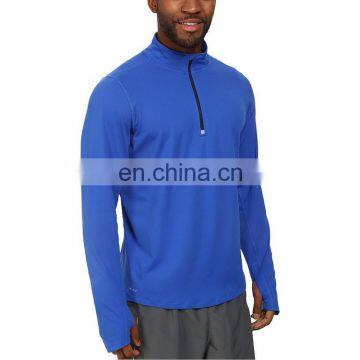 Men Thumbhole Jersey Sports Half Zip Sweatshirts photo-3