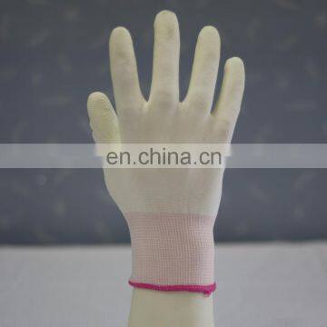 Nylon PU Coating Knitted Mittens Work Hand ESD Gloves C0504E-W photo-4