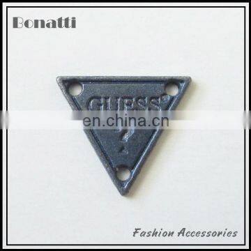 high quality triangle metal label for bags