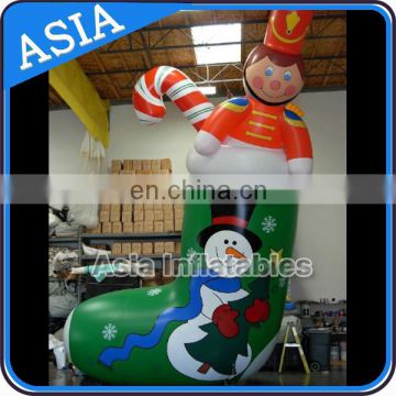 Giant Inflatable Shoes With Customized Logo Helium Balloon For Merry Christmas