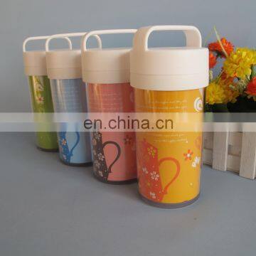 380ml portable plastic drinking cup with handle