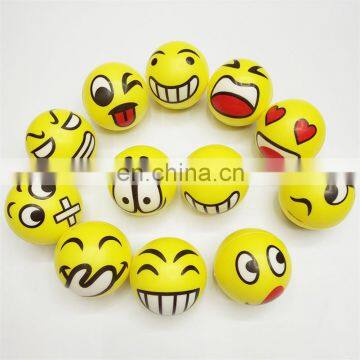 A022 Stress Ball Novelty Squeeze Ball Hand Wrist Exercise Squeeze Toys Smile Face PU Slow Rebound Ball 12pcs 6.3cm photo-5