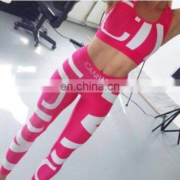 flower women sportswear yoga gym suit workou clothes training set