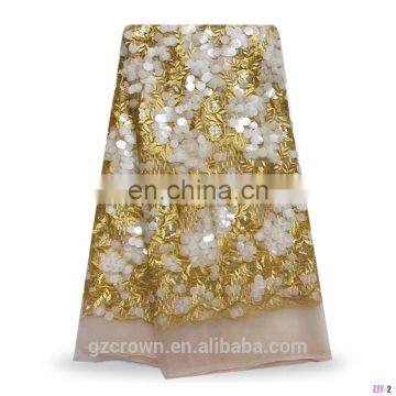 Latest nigerian wedding african Fabric and embroidered mesh sequins lace fabric/net french lace s170302005