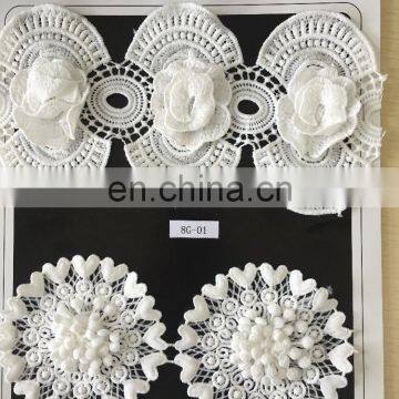 New Arrival White 3d Flower Lace Trim for Dress and Decoration photo-6