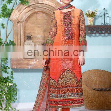 Cotton Embroidery Pakistani Style Semi Stitched Salwar Kameez