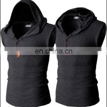 T-MV001 Men Casual Hat Half Placket Tank Tops photo-2