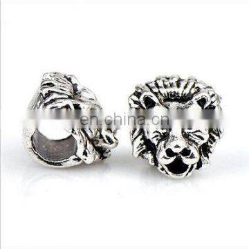 New products 2017 wholesale antique silver lion beads for jewelry making
