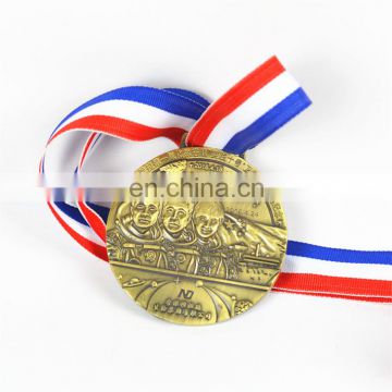 Free ribbon with 3D embossed surface metal medal