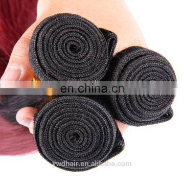 Ombre Brazilian Virgin Hair Straight Burgundy Brazilian Hair Weave Bundles photo-6