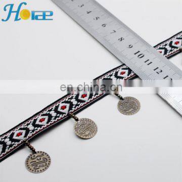 Wholesale 4cm Width Multicolor Beaded Tassel Trim Tassel Coin Fringe Trim photo-3