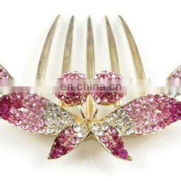 2013 newest fashion alloy rhinestone hair comb fork