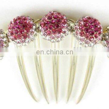 2013 newest fashion alloy rhinestone hair comb fork