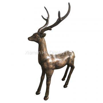 Ho Display Artificial Deer Christmas Decoration Life Size Fiberglass Reindeer Statue photo-2