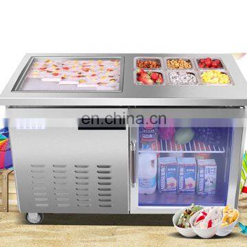 50X50Cm Square Flat Pan Stainless Steel Commercial 110V 220V Electric Fried Yogurt Rolled Ice Cream Roll Machine With 9 Boxes photo-5
