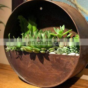 Vertical Wall Planters Corten Steel Circle Planter