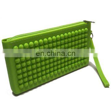 Round Shape Embossed Design Waterproof Zipper Cosmetic Purse Women Travelling Bag Wrist Let Wallet photo-5