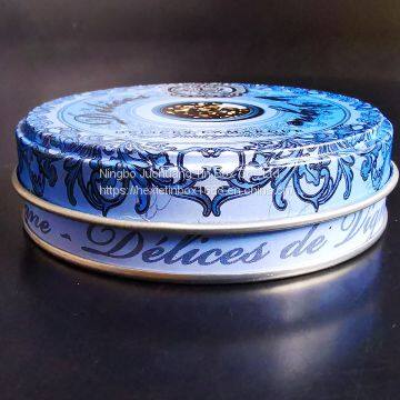Oblate Foil-stamping Surface Tea Tin Can Round Tin photo-2