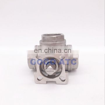 High quality stainless steel high platform ball valve 1/2 3/4 inch BSP female DN15/20 SS304 L type T flow 3 way water ball valve