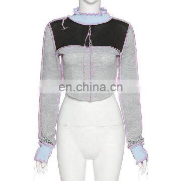 2020 Wholesale Fashion Shirts Sexy Knit Women Long Sleeve Turtleneck Crop Top photo-5