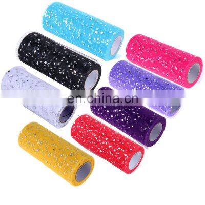 Glitter Sequin Tulle Roll Wedding Decoration 25 yards 15cm Spool Tutu Organza Laser DIY Craft Birthday Party