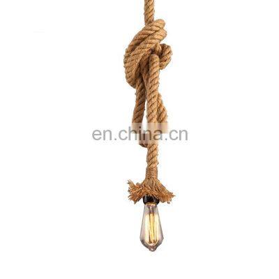 High Quality Decorative Pendant Lighting Antique Loft Single Head Hemp Rope Chandelier