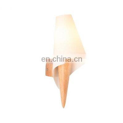 Nordic Wooden LED Wall Lamp Indoor Glass Decorative Wall Lamp E27 Lamp Holder