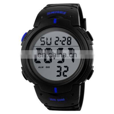 SKMEI 1068 military watch men 5atm water resistant plastic wristwatch digital simple sport watch for men