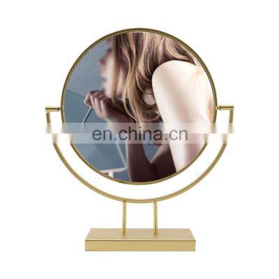 K&B modern gold decorative desk table vanity makeup mirror salon mirrors for bedroom