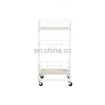 Nordic Shelf Storage Trolley 3 Tier Shelf and Cart With Four Wheels