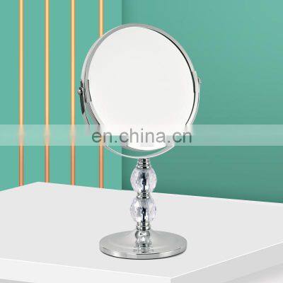 DIAMOND 360 Degree Rotation 1x/2x Bathroom Make up Mirror With Non-slip Base Standing Cosmetic Mirror photo-3