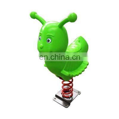 Kids Cartoon Ride on Toy Outdoor Playground Equipment Rides Orange Duck Plastic Spring Rocking Horse for Sale photo-4