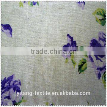 Fashion printed 55% linen 45% cotton fabric for garments