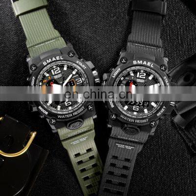 SMAEL 1545 Fashion Digital Quartz Hand Watch For Men Silicone Back Light Outdoor Sports Wrist Watches photo-2