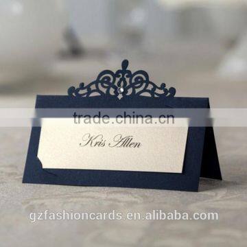 Cheap Custom Printed Laser Cut Navy Blue Wedding Table Name Cards