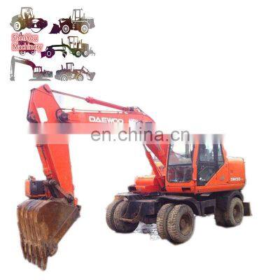 Low price Dosan DH130 wheel excavator in Shanghai