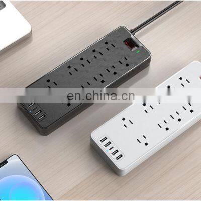 Safety Germany Multiple 4 Outlet Power Strip Socket 4 Outlet With Dual USB Ports and Retractable Cord photo-4