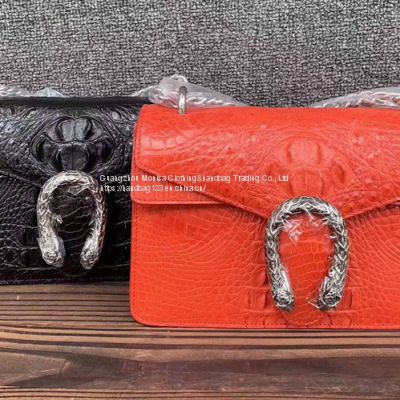 Crocodile Leather Women's Bag 2022 New Leather Bag Women's Chain Large-Capacity One-Shoulder Messenger Bag