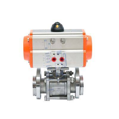 Hot pin Q611F pneumatic stainless steel 304 internal thread three piece ball valve