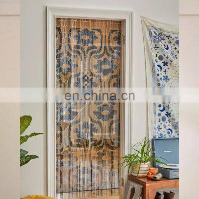 On Sale In Bulk Bamboo Beaded Door Curtain Cheap wholesale beaded painted door curtain Wholesale