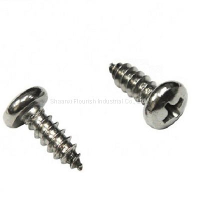 Small Self Tapping Wood Screws With Cross Recessed / Phillips Drive Round Head