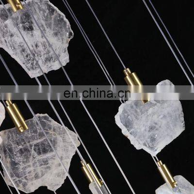 Natural Crystal Stone Chandelier Living Room Crystals Lighting Luxury Crystal Modern Chandeliers
