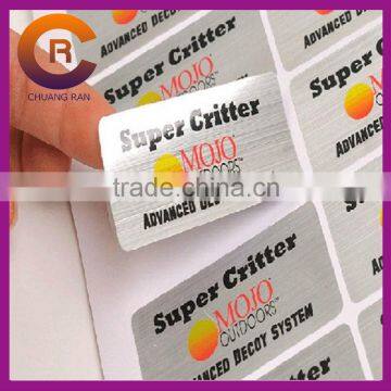 Dumb silver plastic adhesive stickers