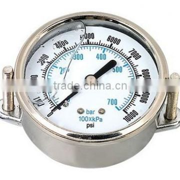 2.5" back mounting 304 stainless steel vibration-proof pressure gauge with U-clamp