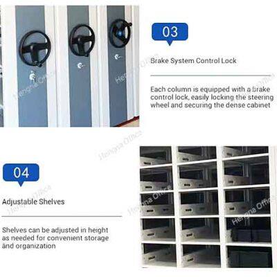 Armazenamento de Escritório Eficiente: Armário de Prateleiras Móvel com Prateleiras Ajustáveis e Trava de Freio para Organização Fácil em Instalações Comerciais e Médicas photo-5