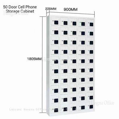 Steel Phone Charging Locker With Transparent Windows — 48-Door Key Lock + Card Access for Schools | Rechargeable, Low MOQ