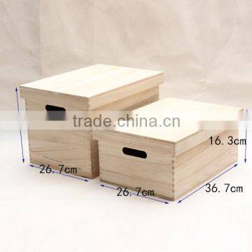High Quality Eco-friend Big Size Pine Wooden Storage Box Wholesale With Lid