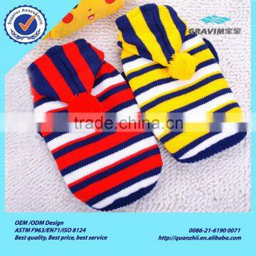 Wholesale first class fido dog clothes of knitting navy style stripe clothes for small dog