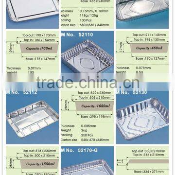 Packing aluminum square tray steam full pan