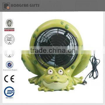 resin frog figurines electric fan with USB